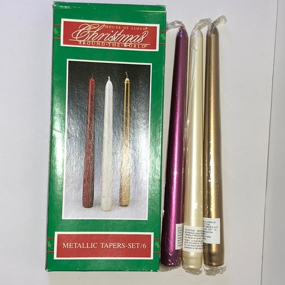 Metallic Taper Candles Christmas Around the World 10” - Picture 4 of 6